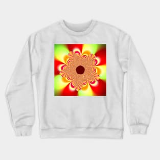 Cute Retro Style Red and Yellow Flower Crewneck Sweatshirt